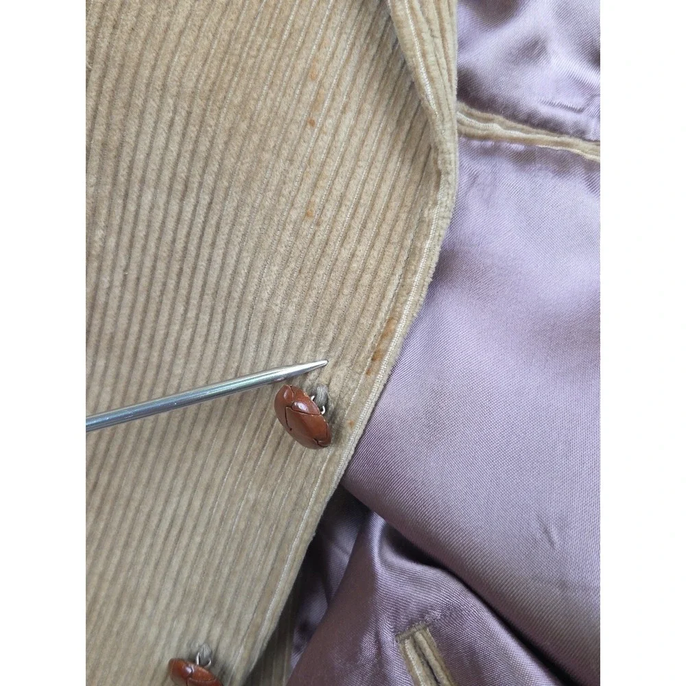 Vtg English‎ Manor Corduroy Suede Elbow Patch Sport Coat Blazer Tan Men's 42R